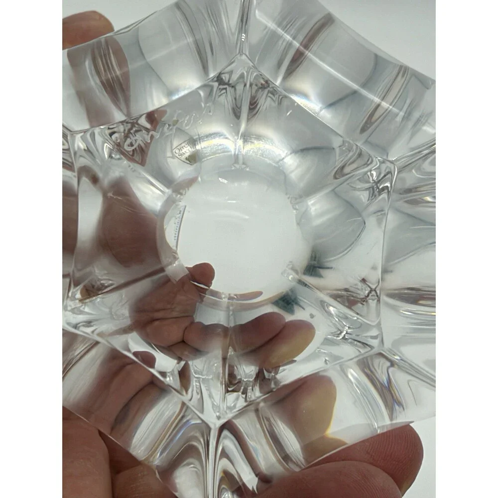 Orrefors Art Crystal Belle Tulip Vase Bowl Votive Candle Holder Johannson 4”